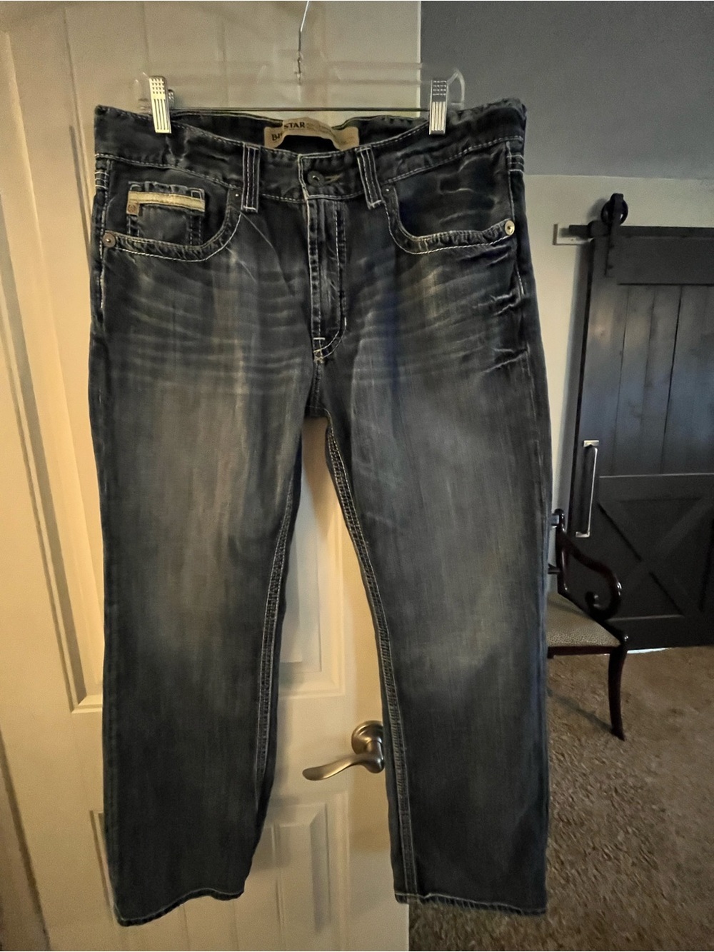 Big Star Men's Straight Leg Faded Blue Jeans